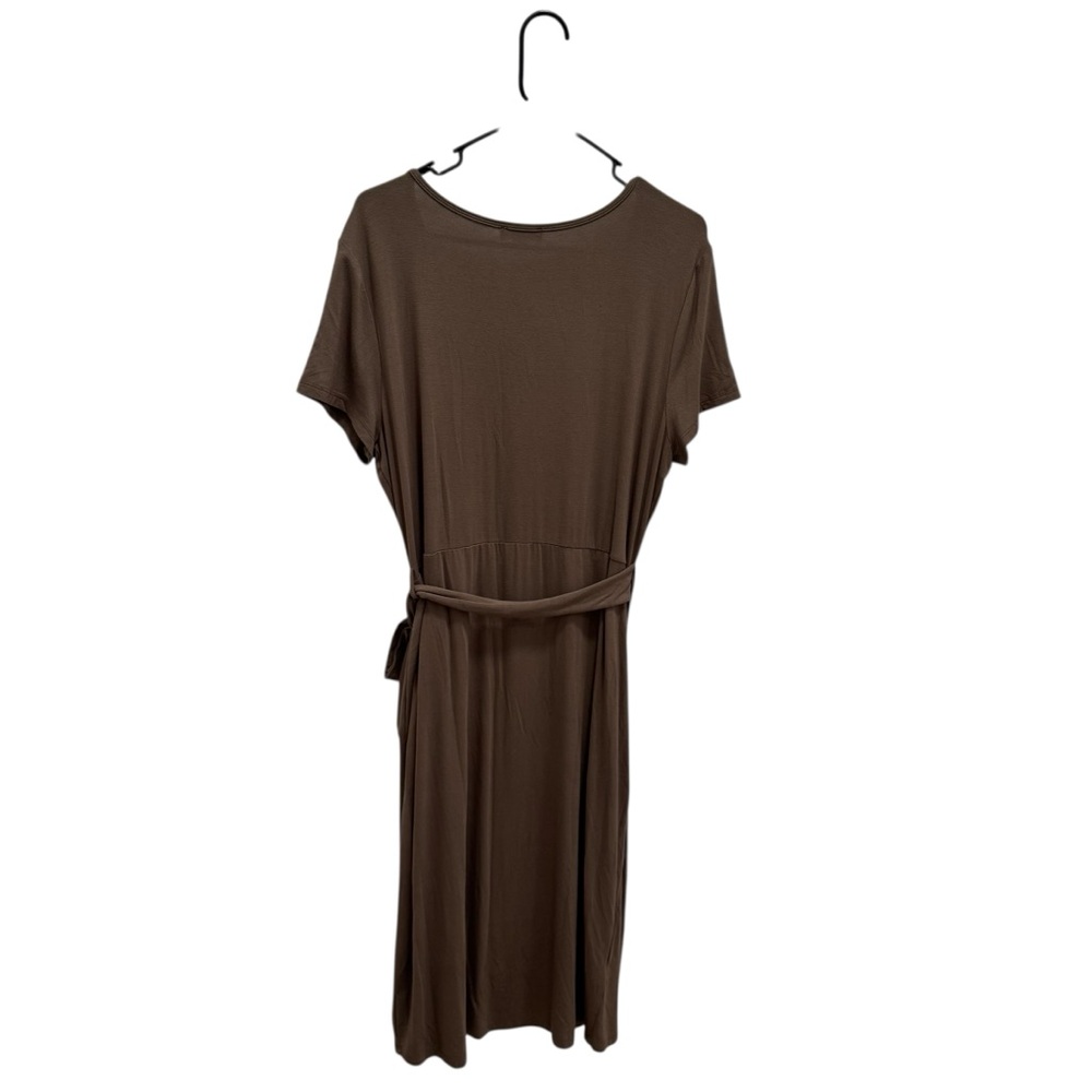 Calvin Klein Faux Wrap Shirt Dress Plus Size‎ 14 GREEN Casual Minimal Feminine - Picture 3 of 9